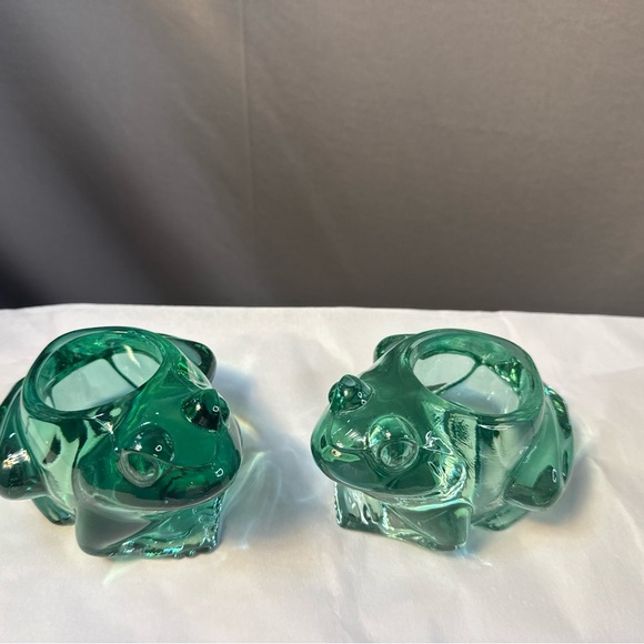 Green Indiana Glass Frog Figurines - Picture 4 of 13